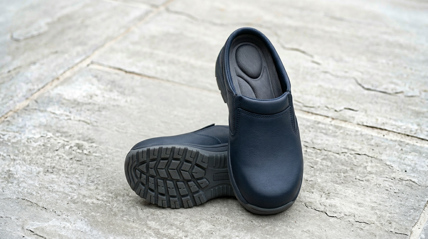 Sabot Hitmars blu navy in pelle con suola aggressiva