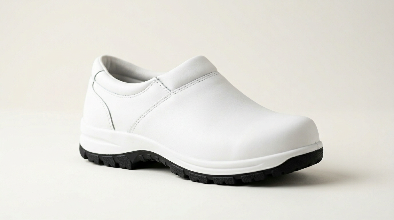 Sabot Hitmars donna bianco in pelle sintetica con suola antiscivolo